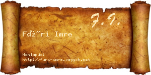 Füri Imre névjegykártya